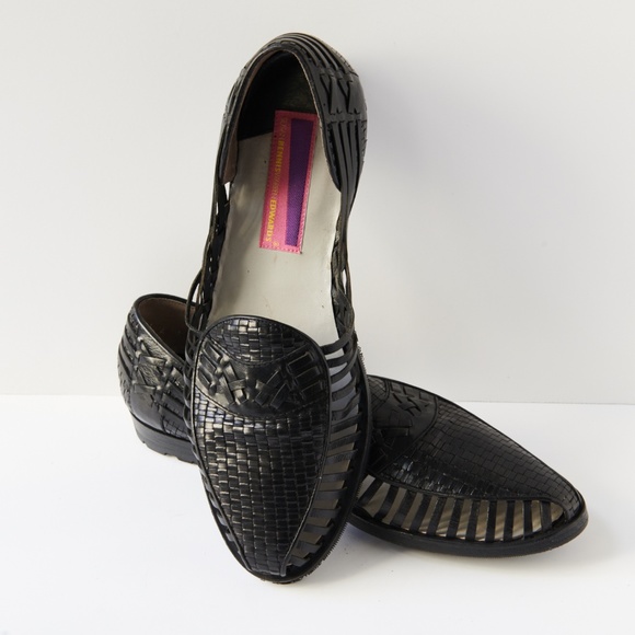 80s - SUSAN BENNIS - WARREN EDWARDS - Sandals - Men\'s - 10.5 - BLK - Woven